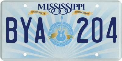 MS license plate BYA204