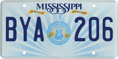 MS license plate BYA206