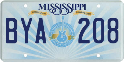 MS license plate BYA208