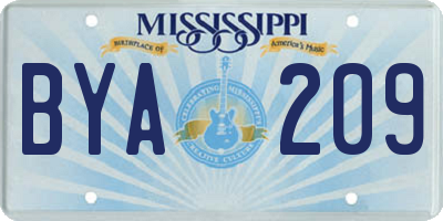 MS license plate BYA209