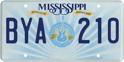 MS license plate BYA210