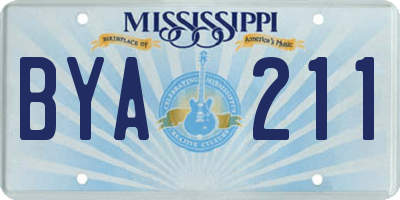 MS license plate BYA211