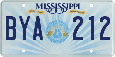 MS license plate BYA212