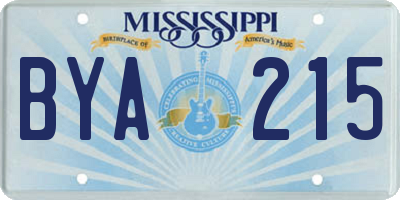 MS license plate BYA215