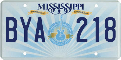 MS license plate BYA218