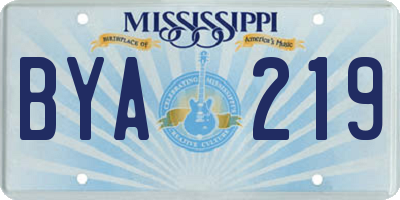 MS license plate BYA219