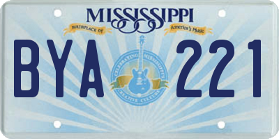MS license plate BYA221