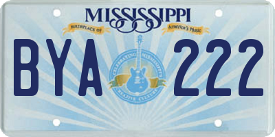 MS license plate BYA222