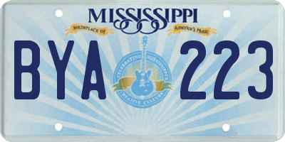 MS license plate BYA223