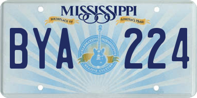 MS license plate BYA224