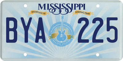 MS license plate BYA225