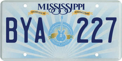 MS license plate BYA227