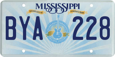 MS license plate BYA228