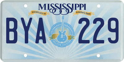 MS license plate BYA229