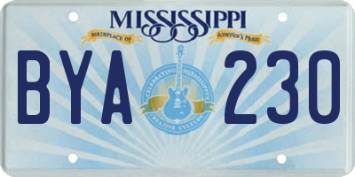MS license plate BYA230