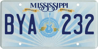 MS license plate BYA232