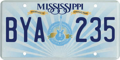 MS license plate BYA235