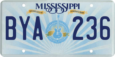 MS license plate BYA236