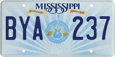 MS license plate BYA237