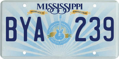 MS license plate BYA239