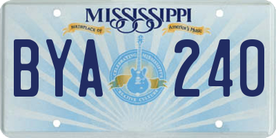 MS license plate BYA240