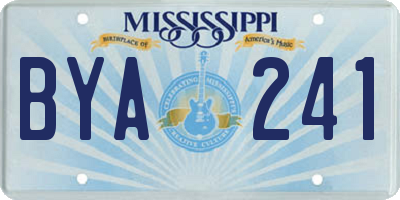 MS license plate BYA241