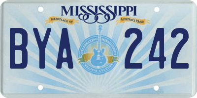 MS license plate BYA242