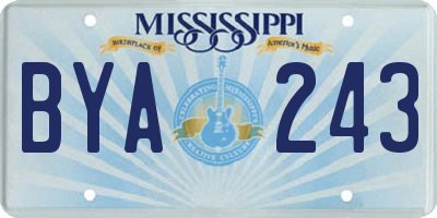 MS license plate BYA243