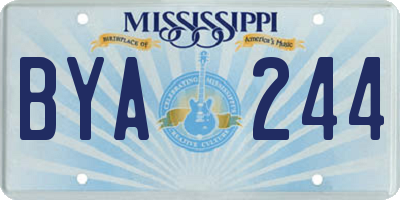 MS license plate BYA244