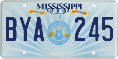 MS license plate BYA245