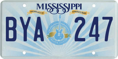 MS license plate BYA247