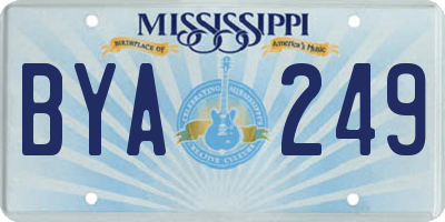 MS license plate BYA249