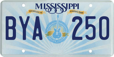MS license plate BYA250