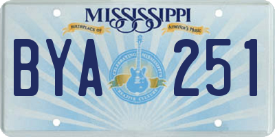 MS license plate BYA251