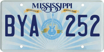 MS license plate BYA252