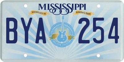 MS license plate BYA254