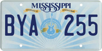 MS license plate BYA255