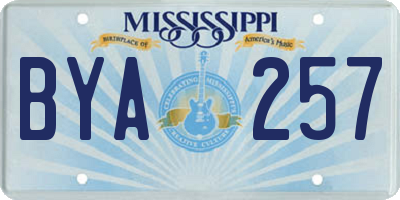 MS license plate BYA257