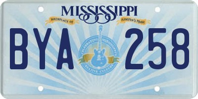MS license plate BYA258