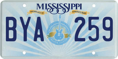 MS license plate BYA259