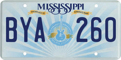 MS license plate BYA260