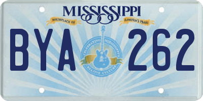 MS license plate BYA262