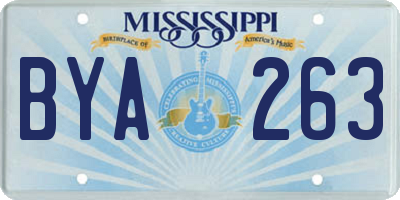 MS license plate BYA263