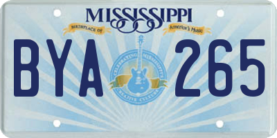 MS license plate BYA265