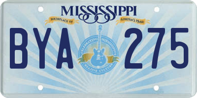 MS license plate BYA275