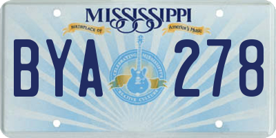 MS license plate BYA278