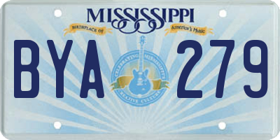 MS license plate BYA279