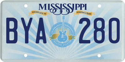 MS license plate BYA280