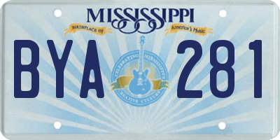 MS license plate BYA281