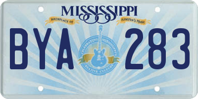 MS license plate BYA283